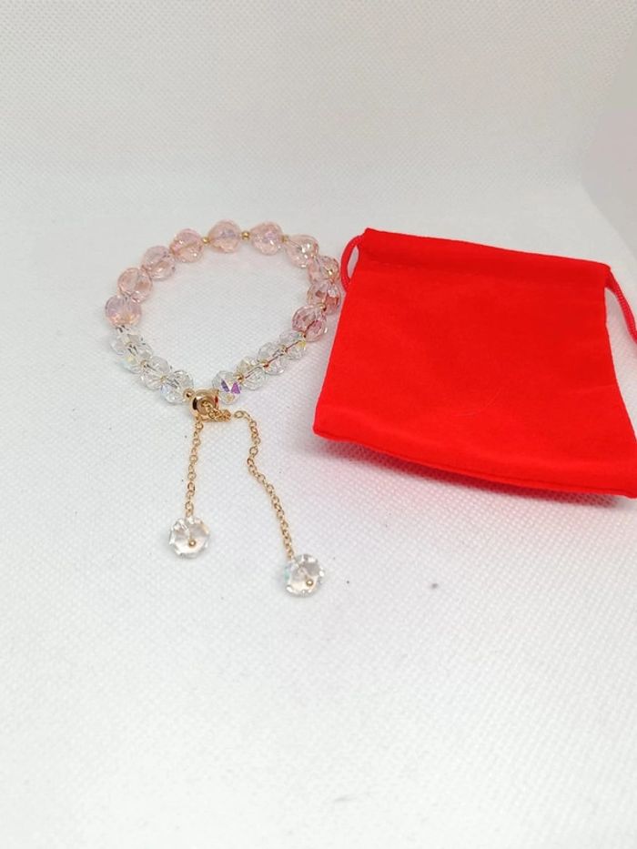 Bracelet perles blanches et Roses - photo numéro 4