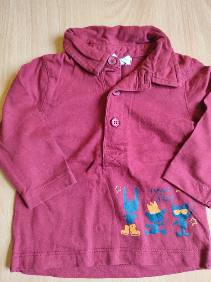 Lot ensemble pantalon+ t-shirt manches longues Kitchoun assortis en 6-9M - photo numéro 5