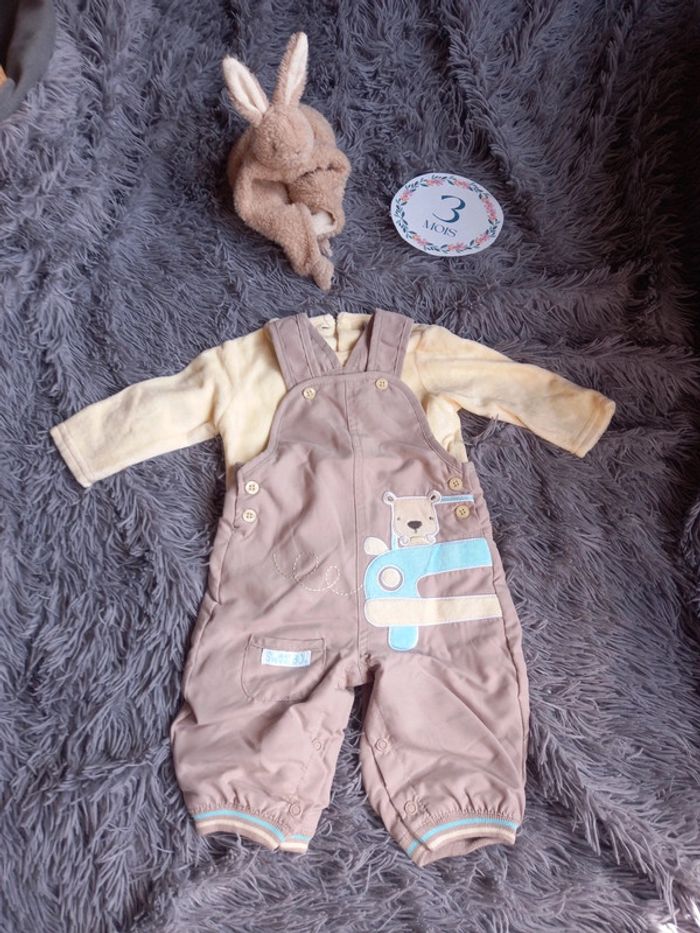 Salopette + sous pull garçon 3 mois