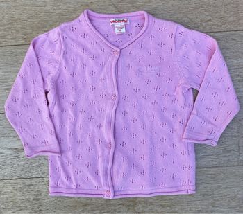 Gilet pull boutons rose Orchestra fille 18 mois