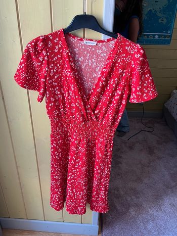 Robe courte Cache Cache - Fleurie rouge - Taille XS