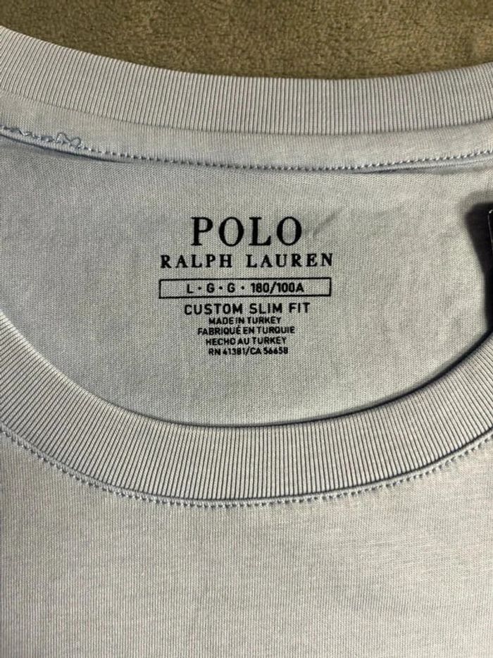 T-shirt Ralph Lauren Crewneck Embroidered Light Blue Navy Poney – Taille L - photo numéro 5