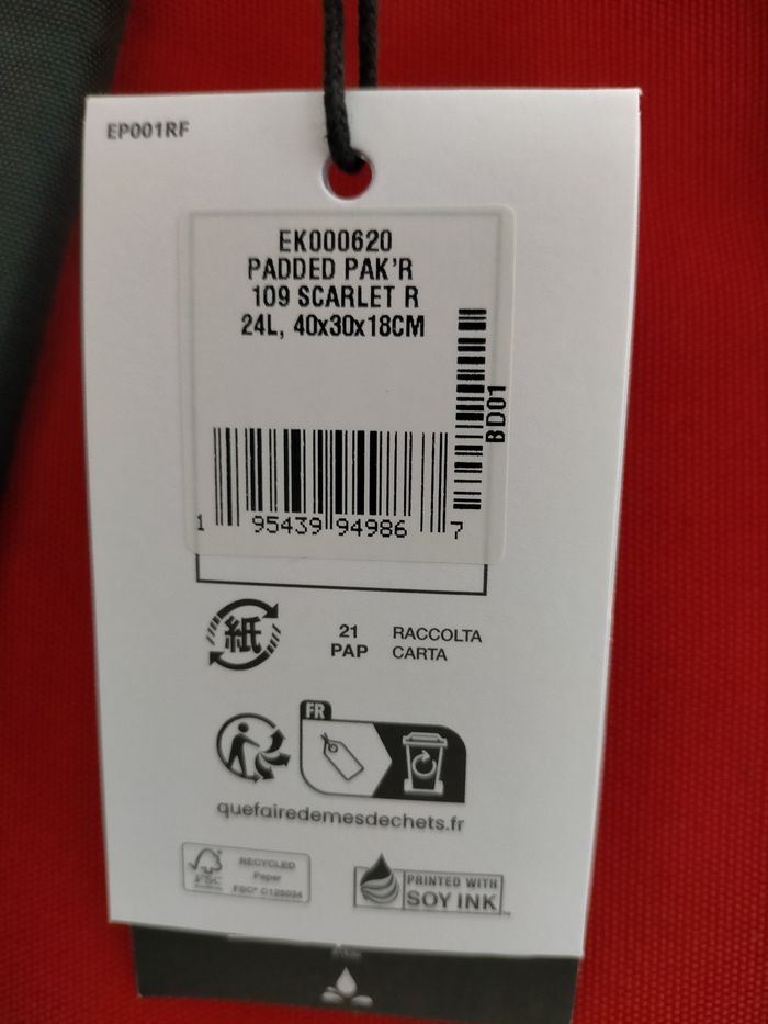 Sac à dos Eastpak rouge 24L - photo numéro 4