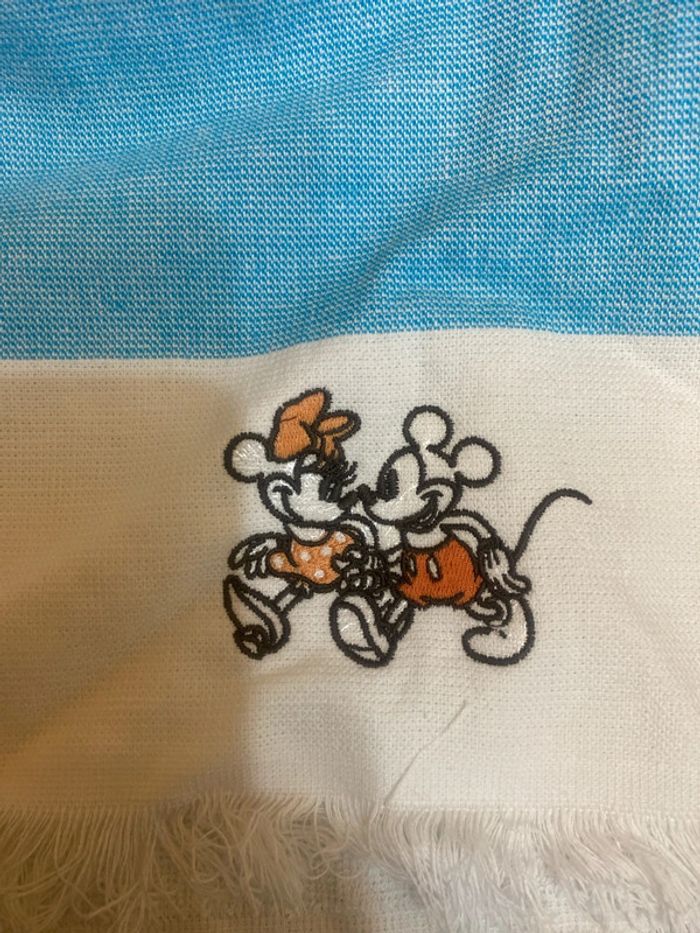 Poncho peignoir éponge Mickey Disney 80x60 cm coton blanc rayures neuf - n97h - photo numéro 5