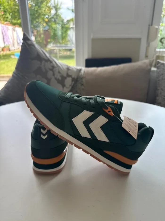 Baskets Hummel Monaco 86 – Taille 42 – Vert & Orange - photo numéro 2