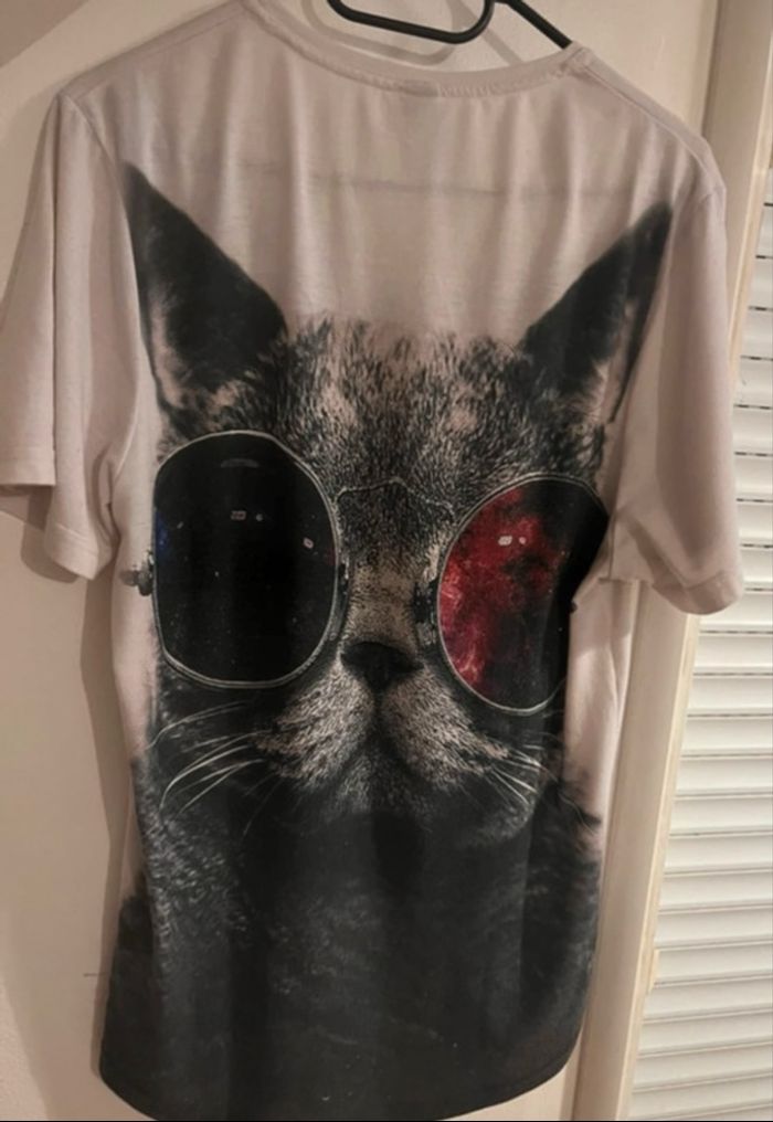 T-shirt oversize chat avec lunettes - photo numéro 2