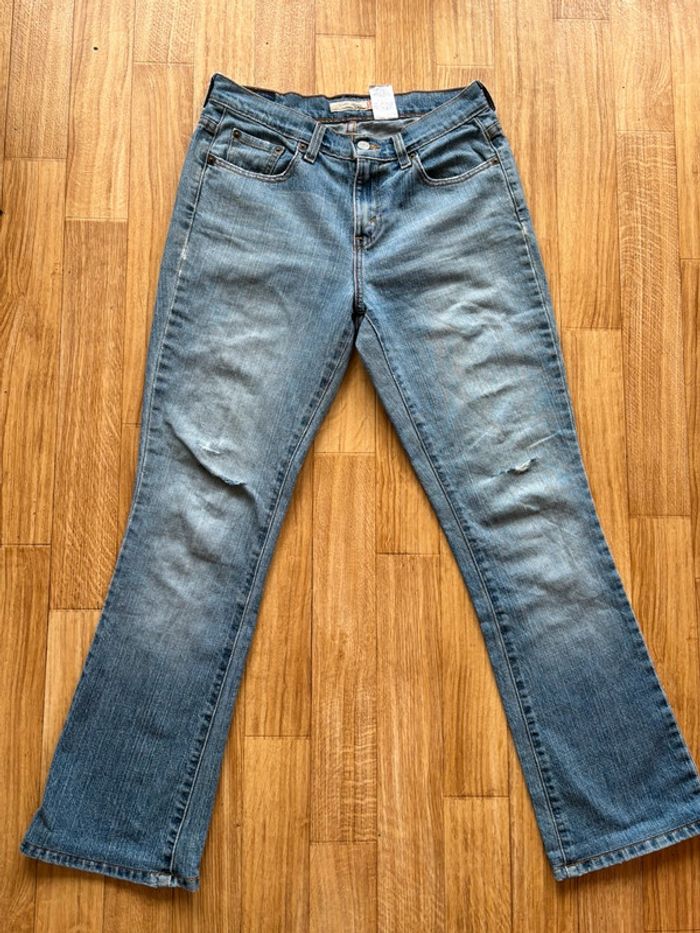 Jean femme Levi’s 515 bootcut évasé y2k 2000s bleu clair troué Mexique US rare taille 36/38 S/M - photo numéro 4