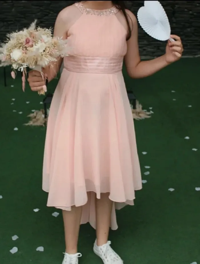 Robe de soirée rose poudré – Taille XS