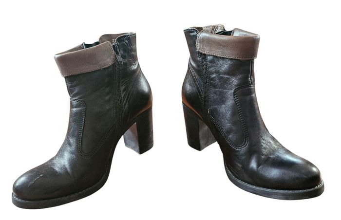 Botttines Kookai cuir noir à talon pointure 37 - photo numéro 4