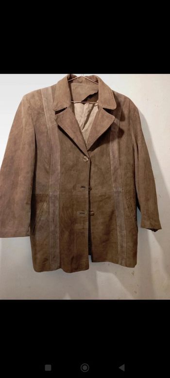 Veste femme daim beige
