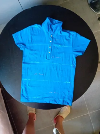 Polo à impression  bleu taille S