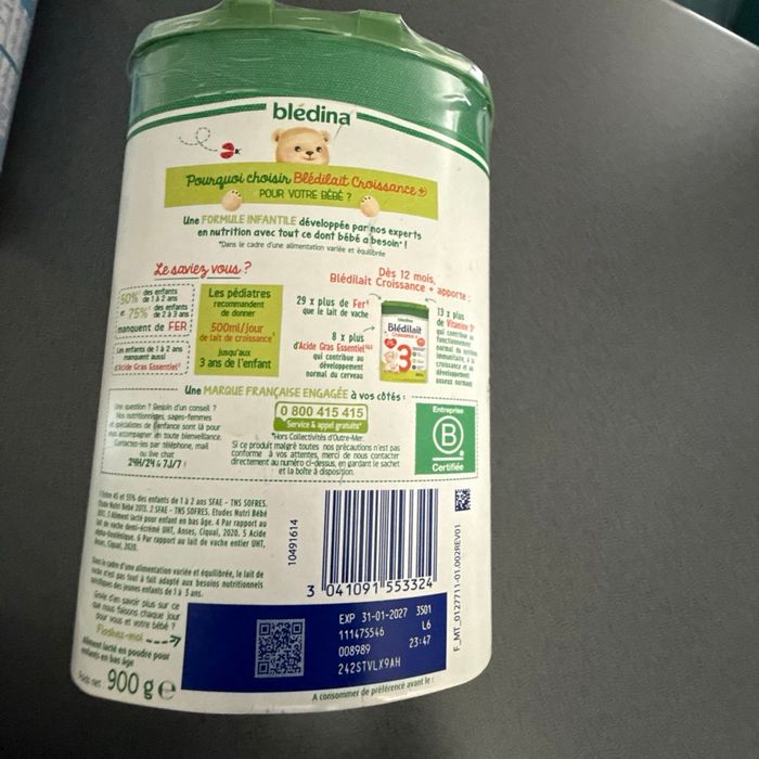 Lot de 3 boîtes de lait bébé Croissance 3 – 25€ seulement - photo numéro 3