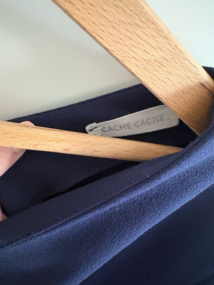 Robe courte droite bleu marine cache cache - photo numéro 4