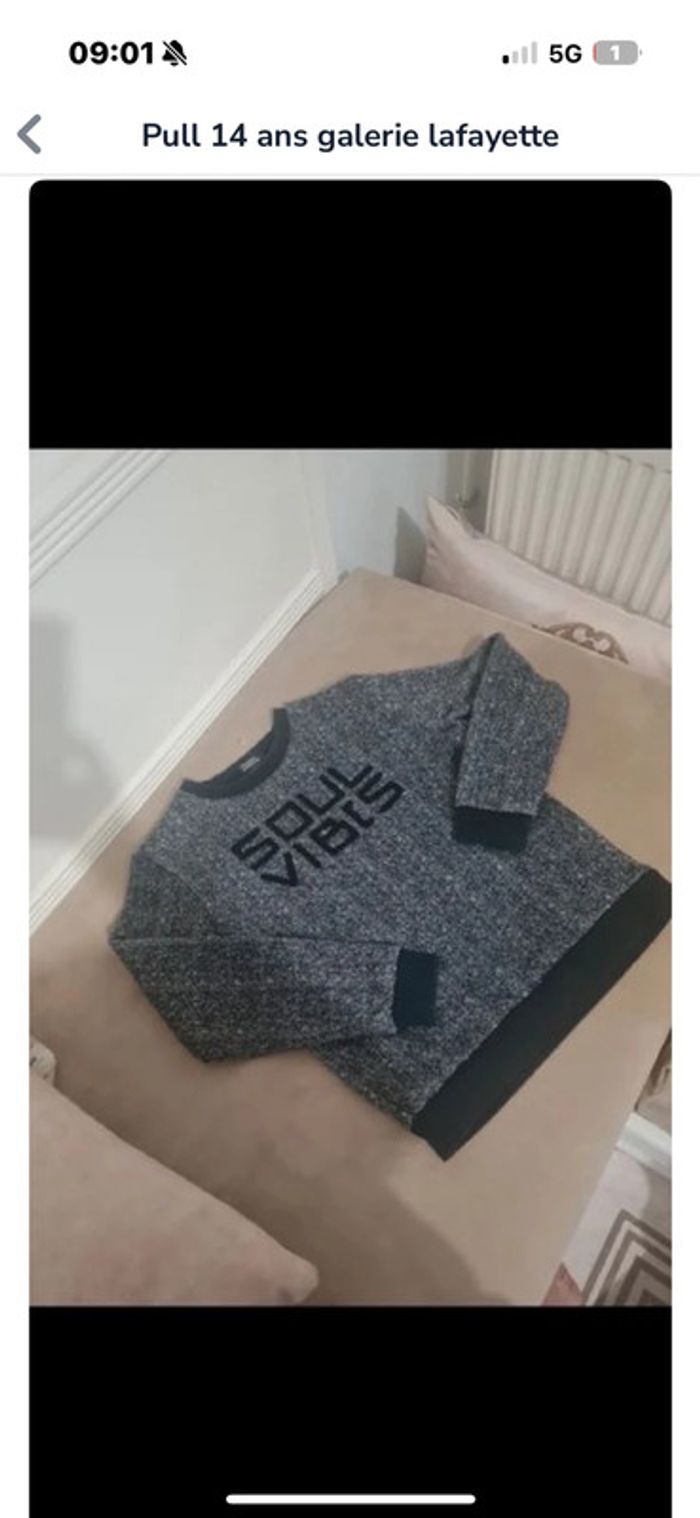 Pull soûl vibes galerie Lafayette 14 ans