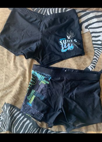 2 maillot de bain garçons short marque nabaiji et surf couleur noir