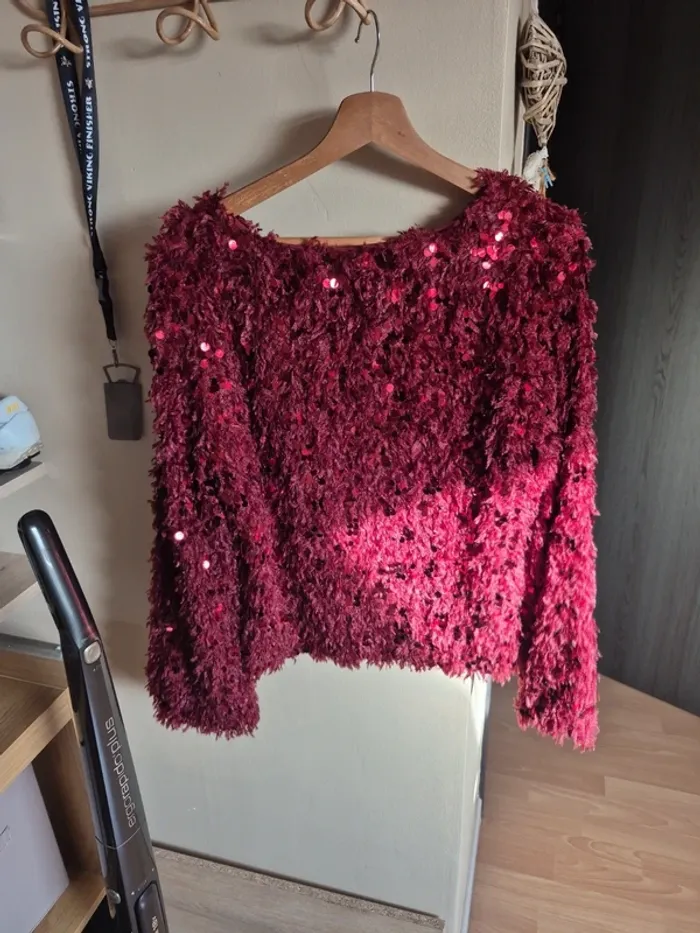 Pull a sequin bordeaux TM - photo numéro 4