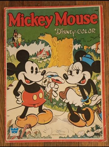 Ancien livre de coloriage Mickey mouse Disney color vintage