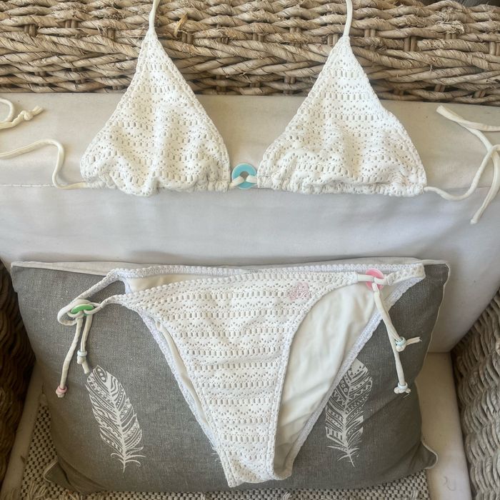 Bikini banana moon blanc en crochet