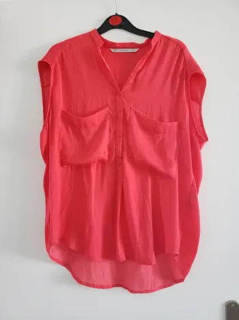 Blouse manches courtes rose