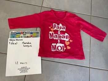 T shirt fille 12 mois