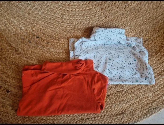 Lot de 2 hauts à manches et col rouler fille du pareil au même et tex 3 ans
