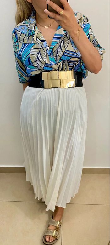 Jupe longue satinée plissée Taille M