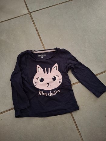 Tee-shirt  bleu manche longue