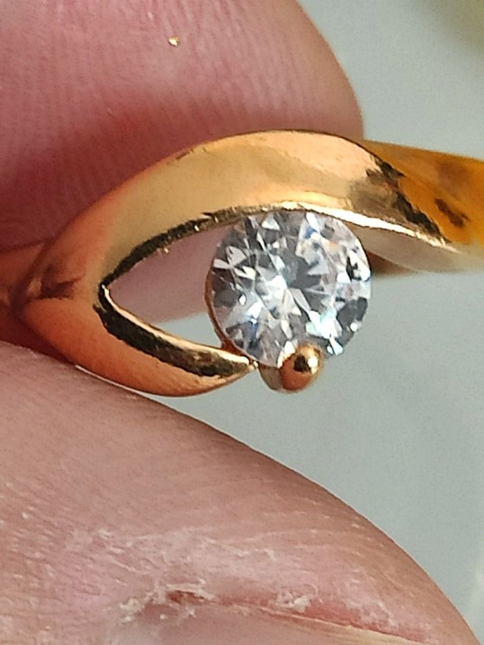 Bague plaqué or cristal - photo numéro 7
