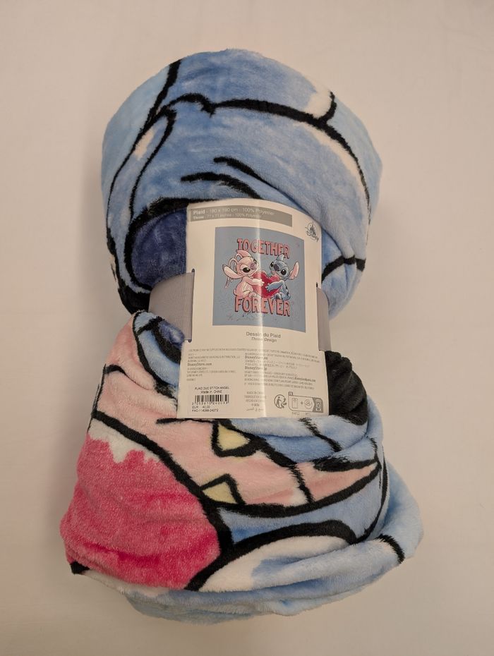 🩵 Plaid Disney Stitch & Angel "Together Forever"  Neuf 🩷