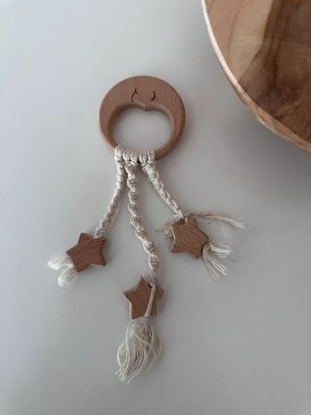 Hochet macramé lune 🌜