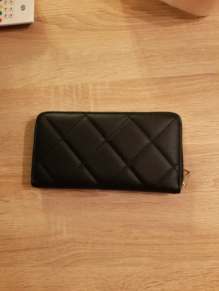 Portefeuille matelassé noir - photo numéro 2