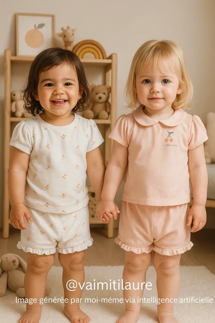 Pyjamas shorts fille Verbaudet – taille 36 mois