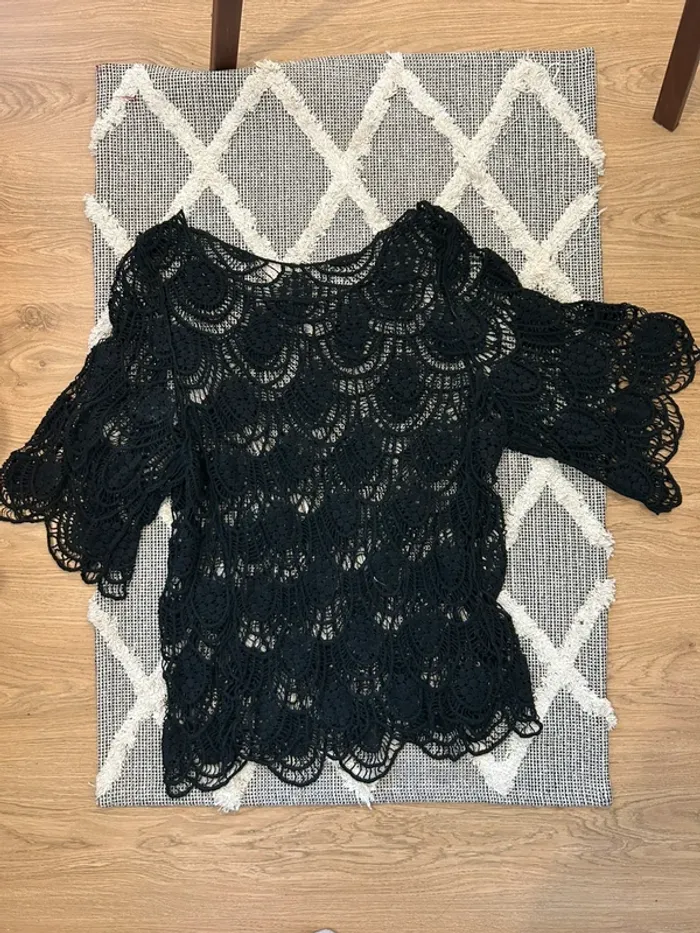 Blouse en crochet broderies tricot Mango - photo numéro 2