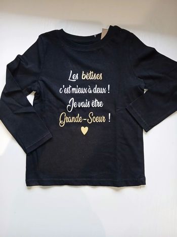 T-shirt je vais ete grande sœur 