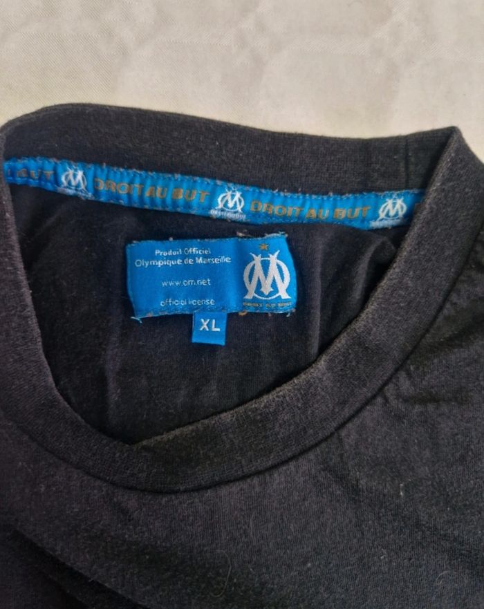 Olympique de Marseille T-shirt Noir Tribal Football Marseille Homme XL Vintage Foot - photo numéro 8