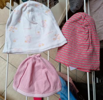Lot Bonnets naissance x3