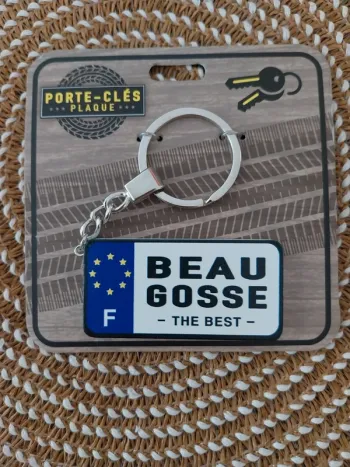 Porte-clefs plaque Beau gosse
