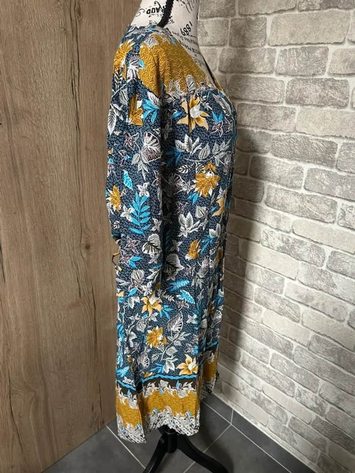 Robe vintage imprimée florale Christine Laure taille 4 - photo numéro 3