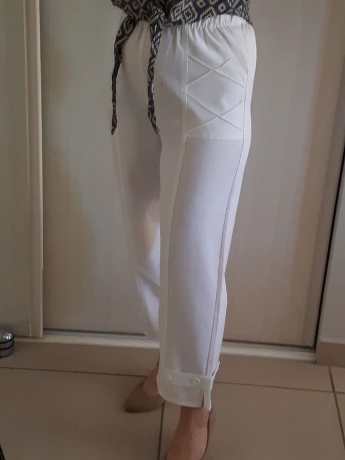 Pantalon court vintage taille élastique
