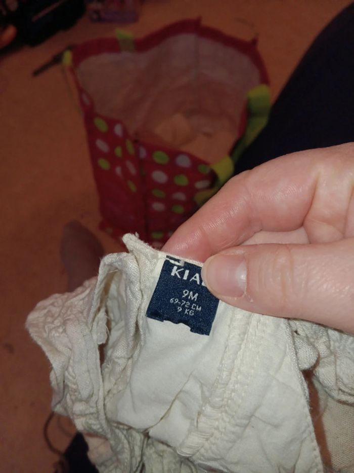 Combi salopette 9mois crème moucheté kiabi pas de vinted go - photo numéro 3