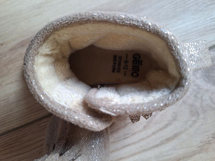 Bottines bébé fille 6/12 mois camels brillantes - photo numéro 2