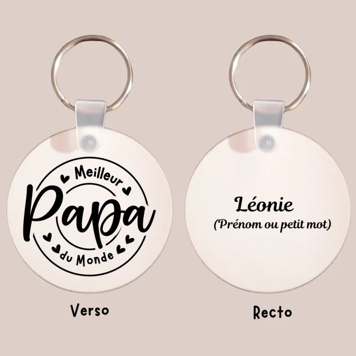 Porte-clés “Meilleur Papa du Monde” – personnalisable - photo numéro 3