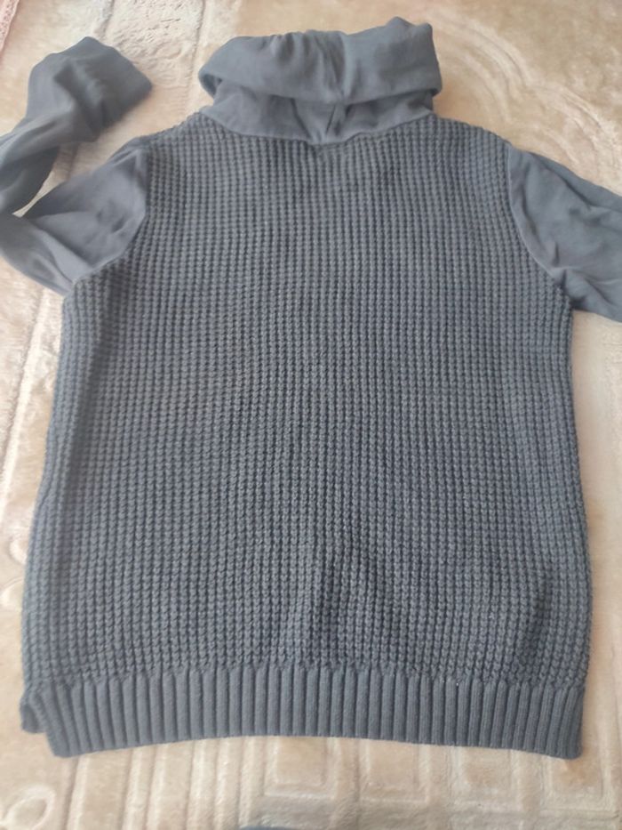 Pull en maille bi matière avec col taille 8 ans - photo numéro 5