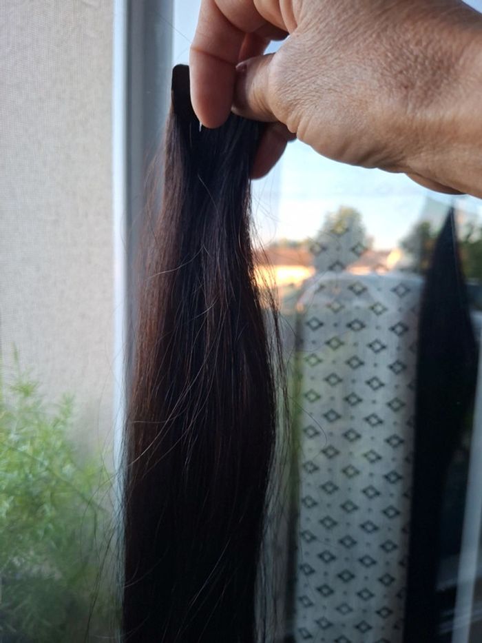 Extensions de cheveux noir Adhésif 60cm - photo numéro 5