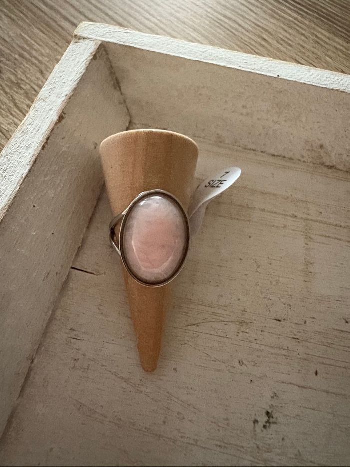Bague argentée et rose T7 - photo numéro 6