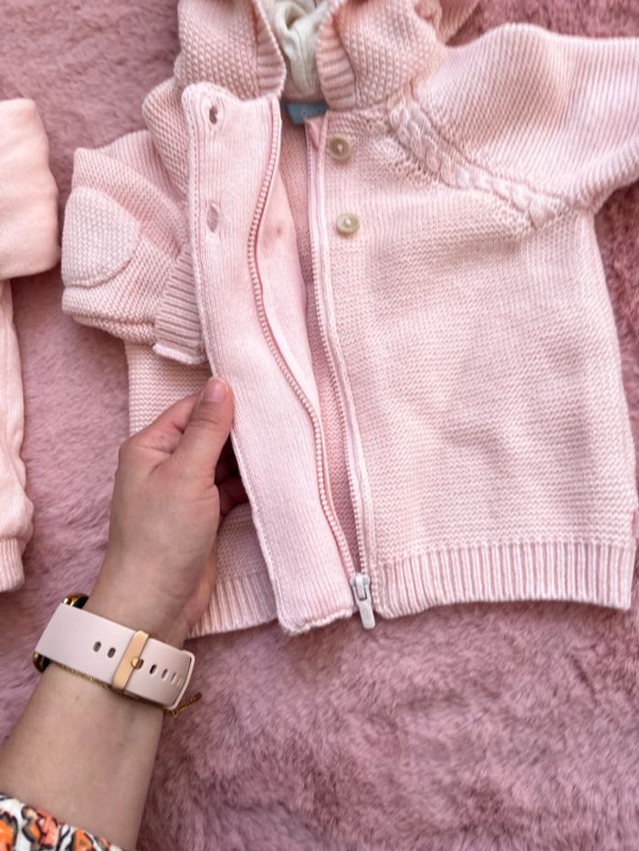 2 gilets rose hiver fourré bébé fille 6 mois - photo numéro 8
