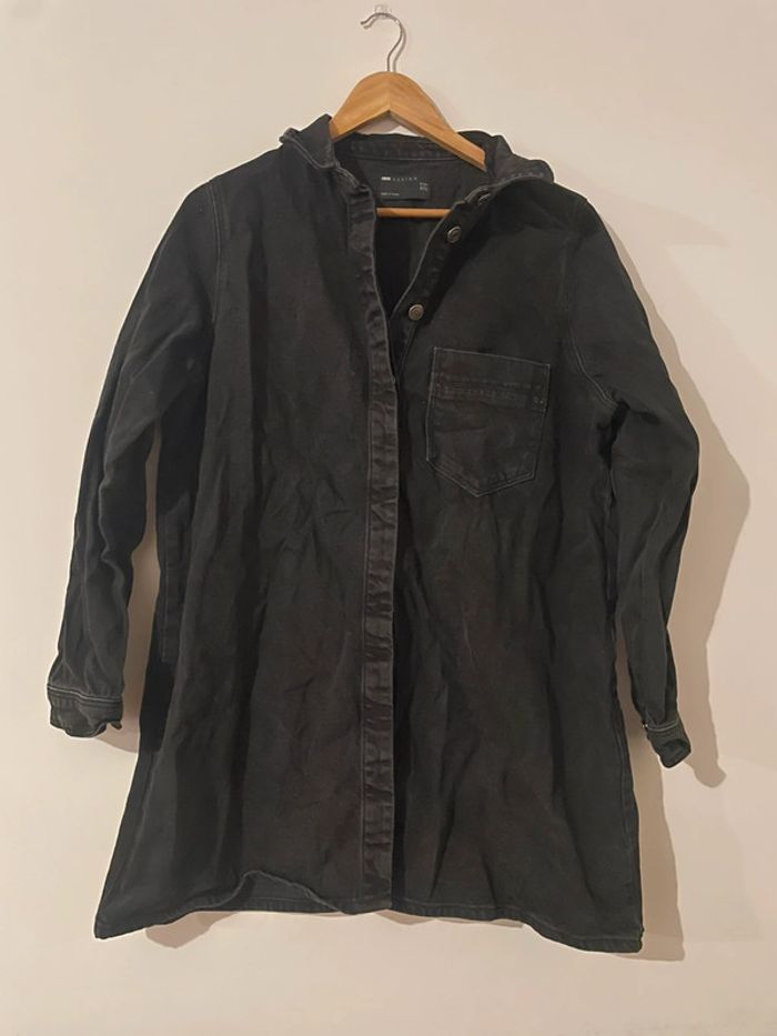 Robe chemise denim manches longues