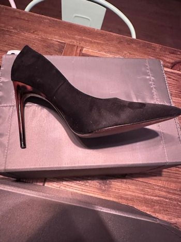 Paire escarpins Zara noirs daims talons léopard -40 - photo numéro 5