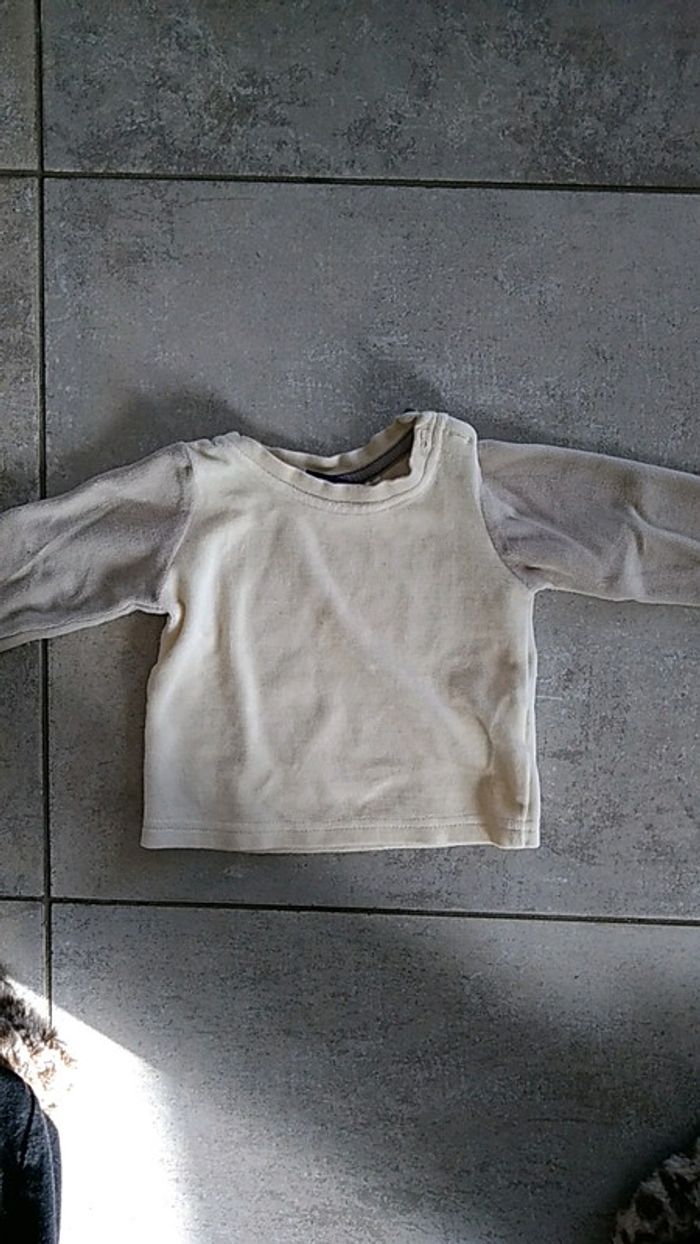 Pull beige marron clair 2/6 mois - photo numéro 4