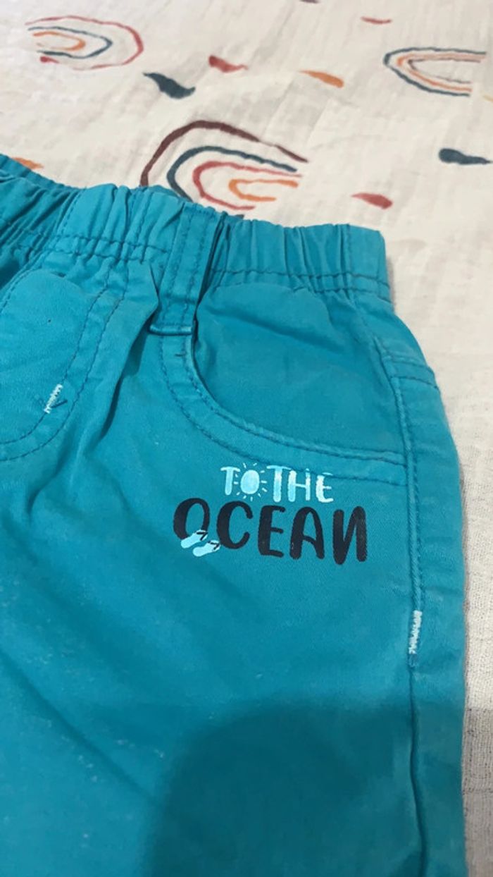 Short bleu comme neuf 12 mois 80cm - photo numéro 2